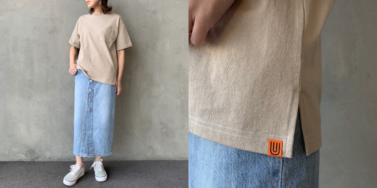 ユニバーサルオーバーオールの2020ジーンズファクトリー別注Tシャツです。