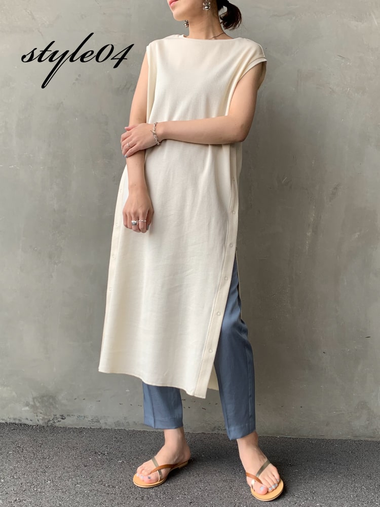 2020春夏Allumer(アリュメール)のハニカムサイドオープンドレスのコーディネートです。