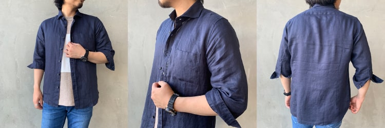 涼しくて快適な「リネン素材」で夏支度！おしゃれと着心地を両立した着こなし提案の33Degrees(サーティスリーディグリーズ)/フレンチリネンシャツです。