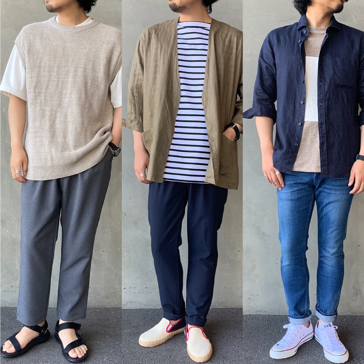 涼しくて快適な「リネン素材」で夏支度！おしゃれと着心地を両立した着こなし提案のバナーです。