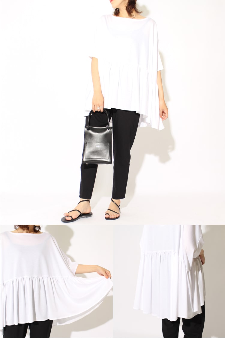 USINE(ユジーヌ)のデザインTシャツ・一枚でサマになる主役級トップスです。