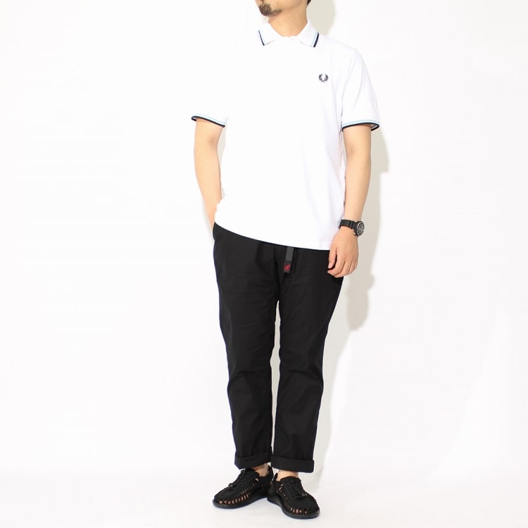 FRED PERRY/フレッドペリーのポロシャツM12を使ったコーディネートです。