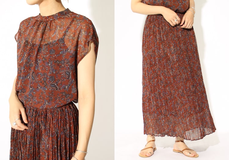 旬なシアー素材はセットアップで着て、こなれ感が加速。のコーディネートです。