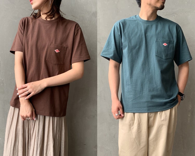 2020秋冬DANTON(ダントン)新作コットン半袖ポケットTシャツの写真です。