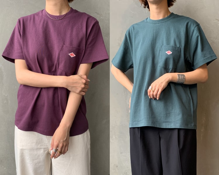 2020秋冬DANTON(ダントン)新作コットン半袖ポケットTシャツのレディースの写真です。