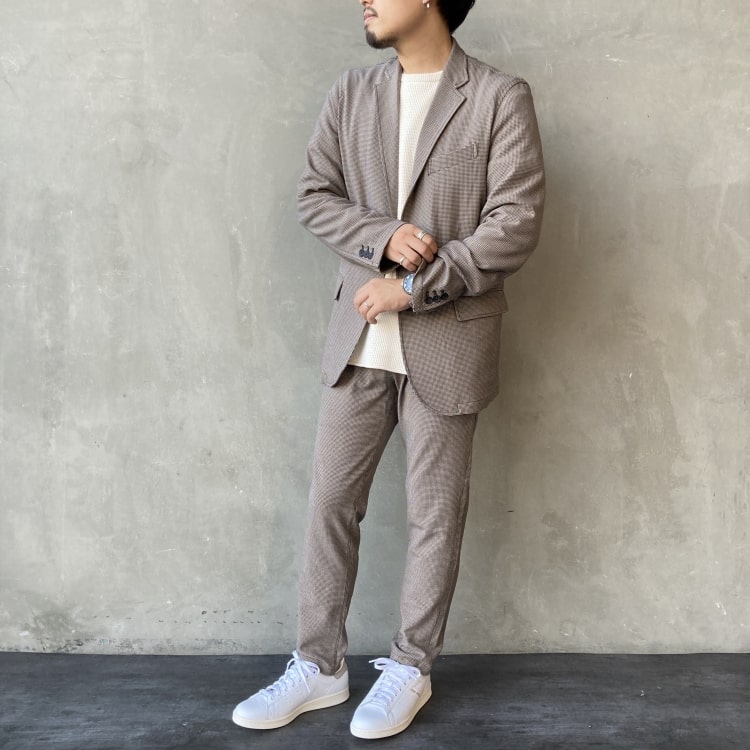 ジーンズファクトリークローズのジャケットセットアップコーディネートです。