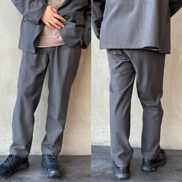 ヌワールファブリックのコスミカルウォーム2Pワイドテーパードパンツです。