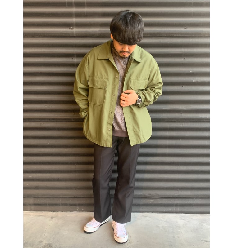 Jeans Factory Clothes [ジーンズファクトリークローズ] ファティーグシャツを使ったコーディネートです。