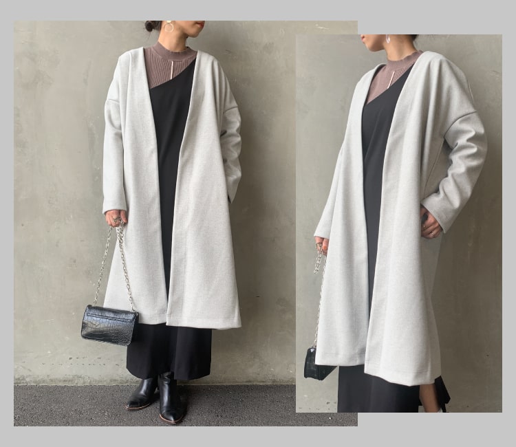 年末までに押さえたい。おしゃれに見える大人の冬アウターのウールコートのコーディネートです。