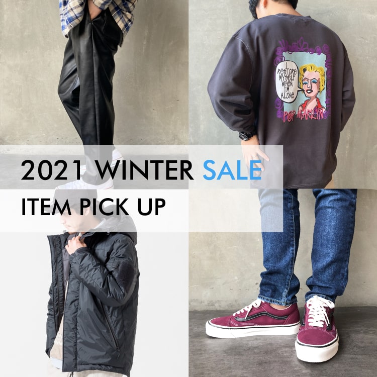 ジーンズファクトリー 2021 WINTER SALE！メンズ おすすめアイテムピックアップの特集バナーです。