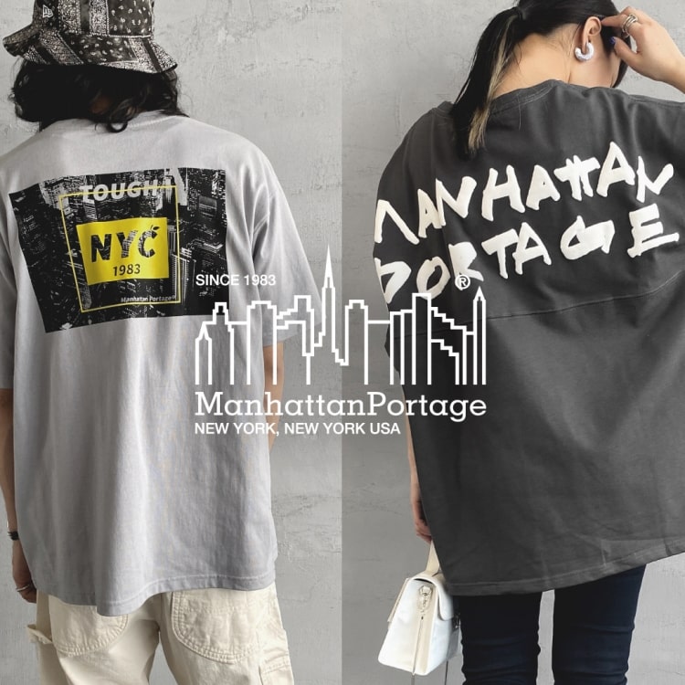 MANHATTAN PORTAGE（マンハッタンポーテージ）別注Tシャツラインナップの特集バナーです。