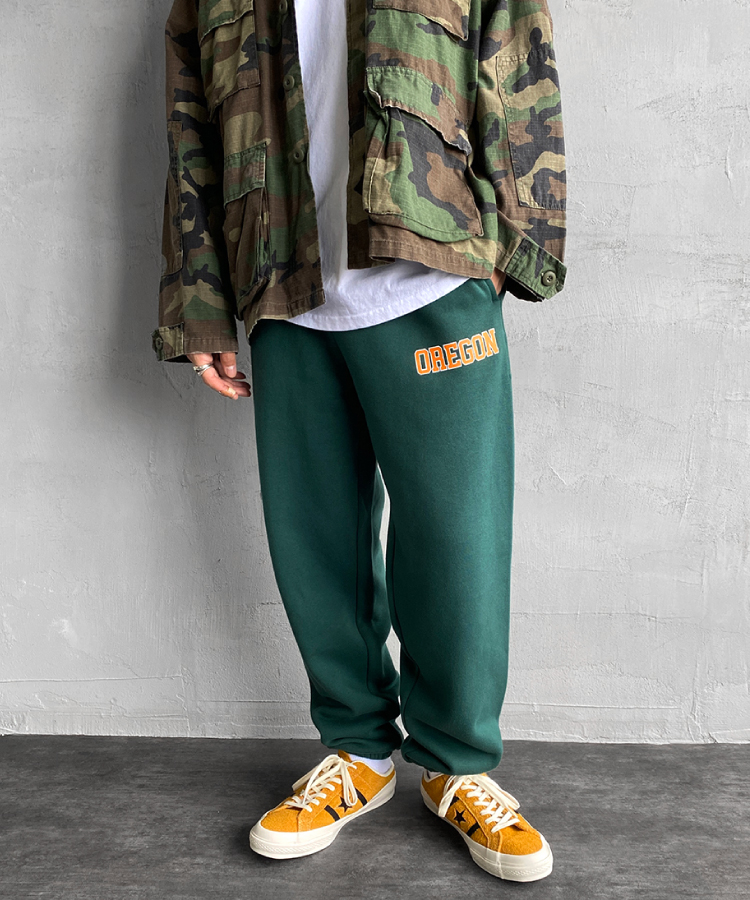 RUSSELL ATHLETIC [ラッセル アスレチック] 別注カレッジプリントスウェットパンツ [RC-21744IN-JF]