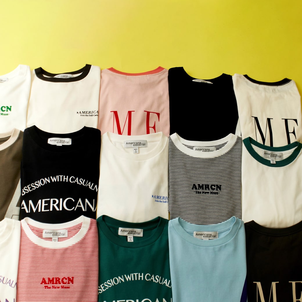 アメリカーナ(AMERICANA) ニューレトロなジーンズファクトリー別注Tシャツ＆ワンピースの特集用バナーです。