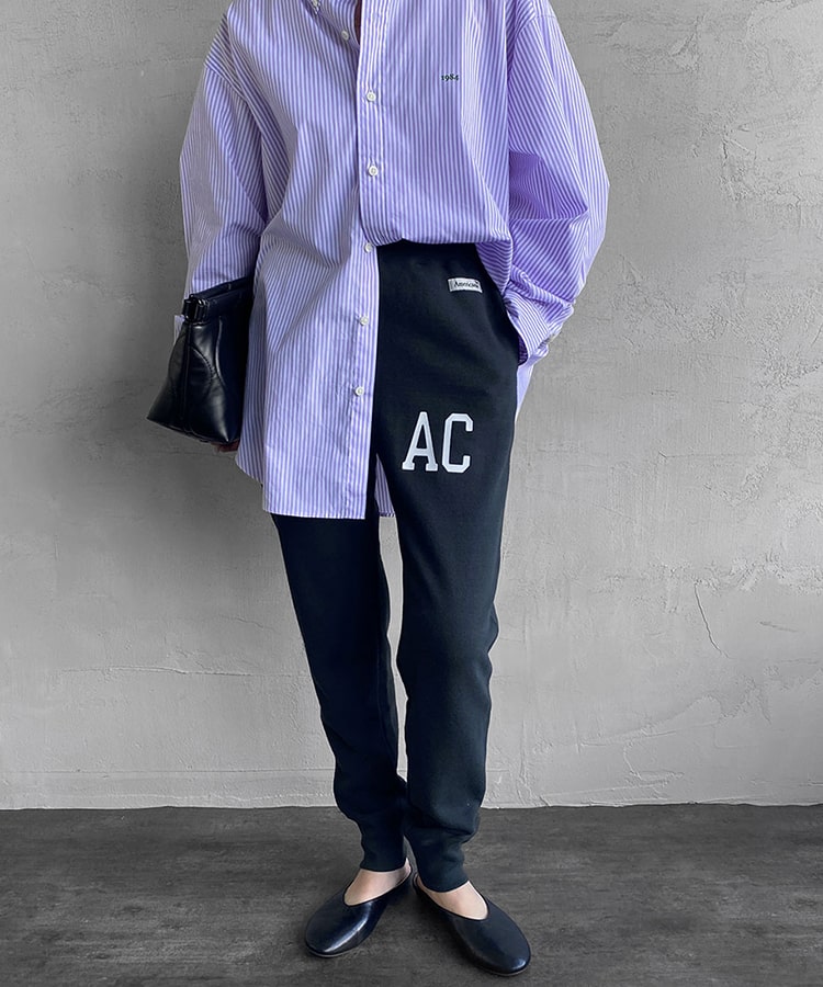 Americana × JEANS FACTORY [アメリカーナ × ジーンズファクトリー] 別注 AC ロゴプリントスウェットパンツ [ASO-590-1-JF]