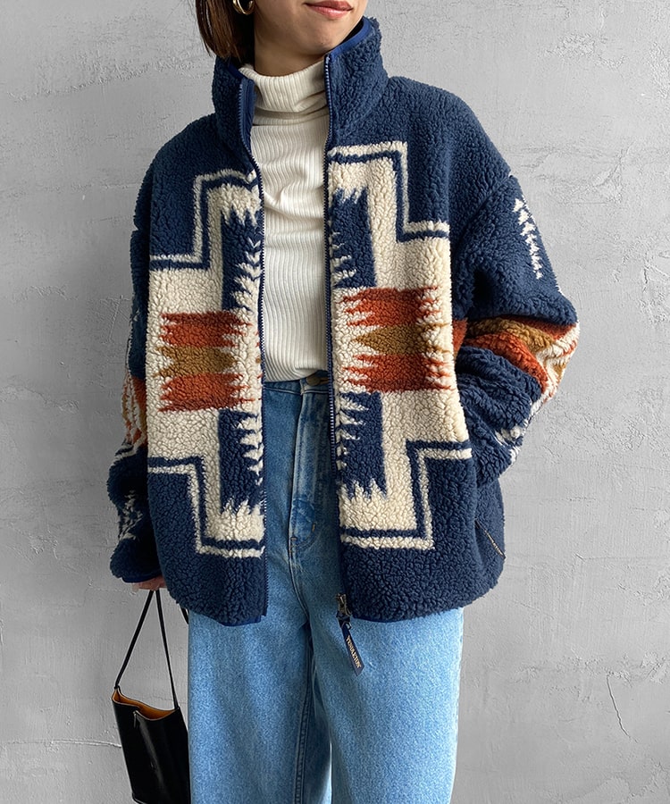 PENDLETON [ペンドルトン] ネイティブ柄 スタンドカラーボアブルゾン [2475-9015]