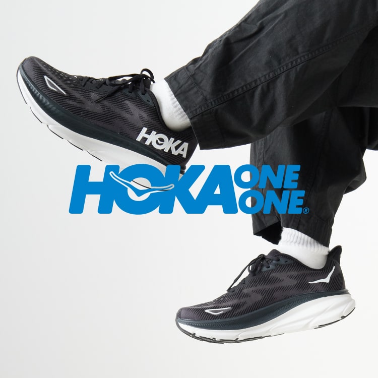 HOKA ONE ONE(ホカオネオネ) 機能性とデザイン性を兼ね備えた新作＆定番スニーカーの特集バナーです。