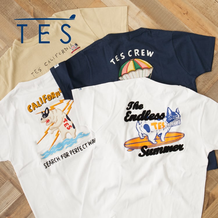 TES/エンドレスサマー 遊び心たっぷりの23SS 別注Tシャツの特集バナーです。