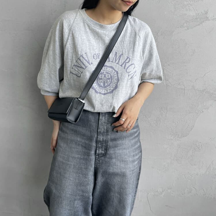Americana [アメリカーナ] ラグランスリーブ カレッジプリントTシャツ [BRF-728A-2]