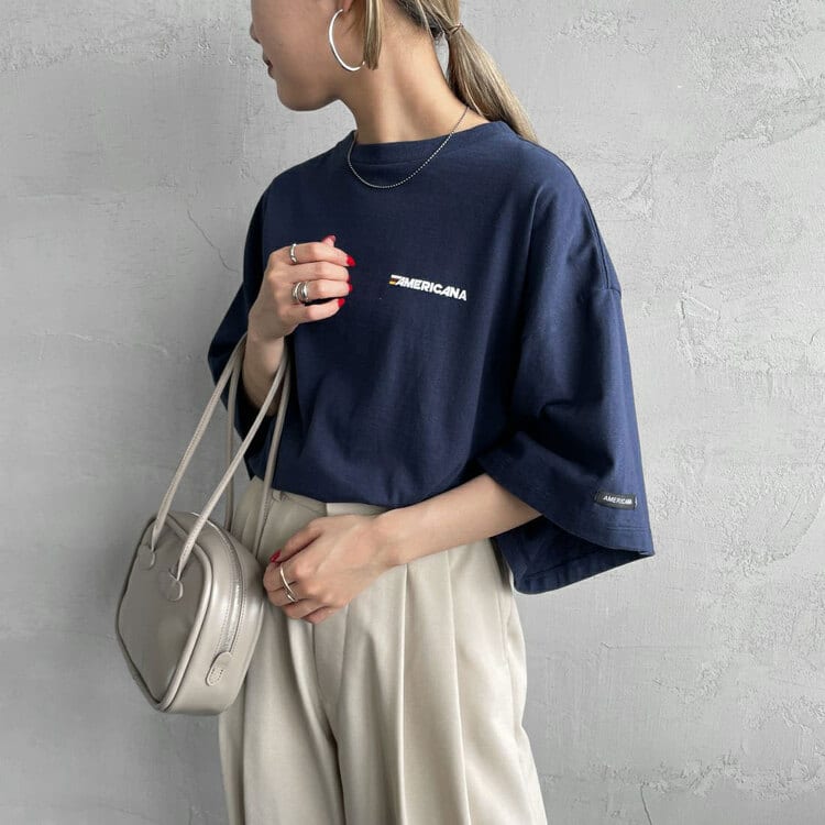 Americana × JEANS FACTORY [アメリカーナ × ジーンズファクトリー] 別注 ワイドショートバックプリントTシャツ [ASO-M-699-1-JF]