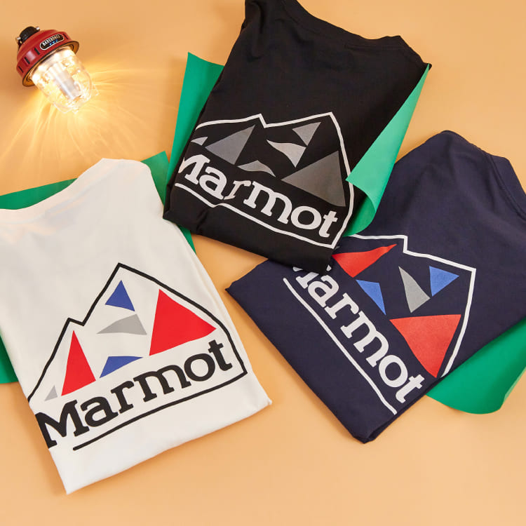 レトロでプレイフルなデザイン。MARMOT(マーモット)との別注Tシャツをリリースの特集バナーです。