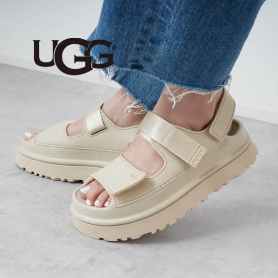 UGGの厚底サンダル、GoldenGlowのサイズ感やおすすめコーデを