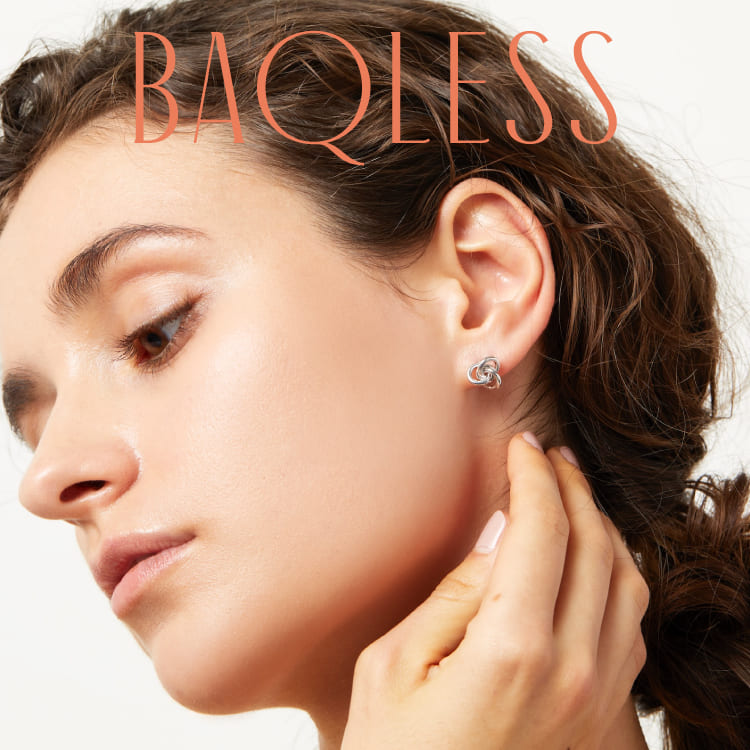 BAQLESS(バックレス)で叶える夏のノンストレスピアスの特集バナーです。