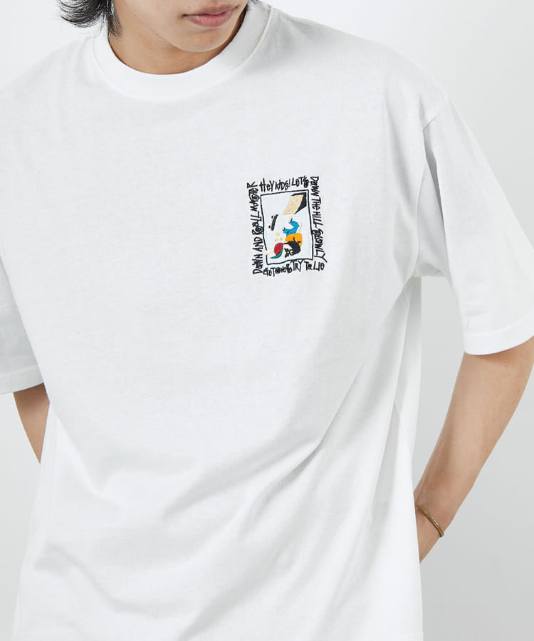33Degrees [サーティスリーディグリーズ] 髭おじさんサガラ刺繍半袖Tシャツ [TDR-252-024]