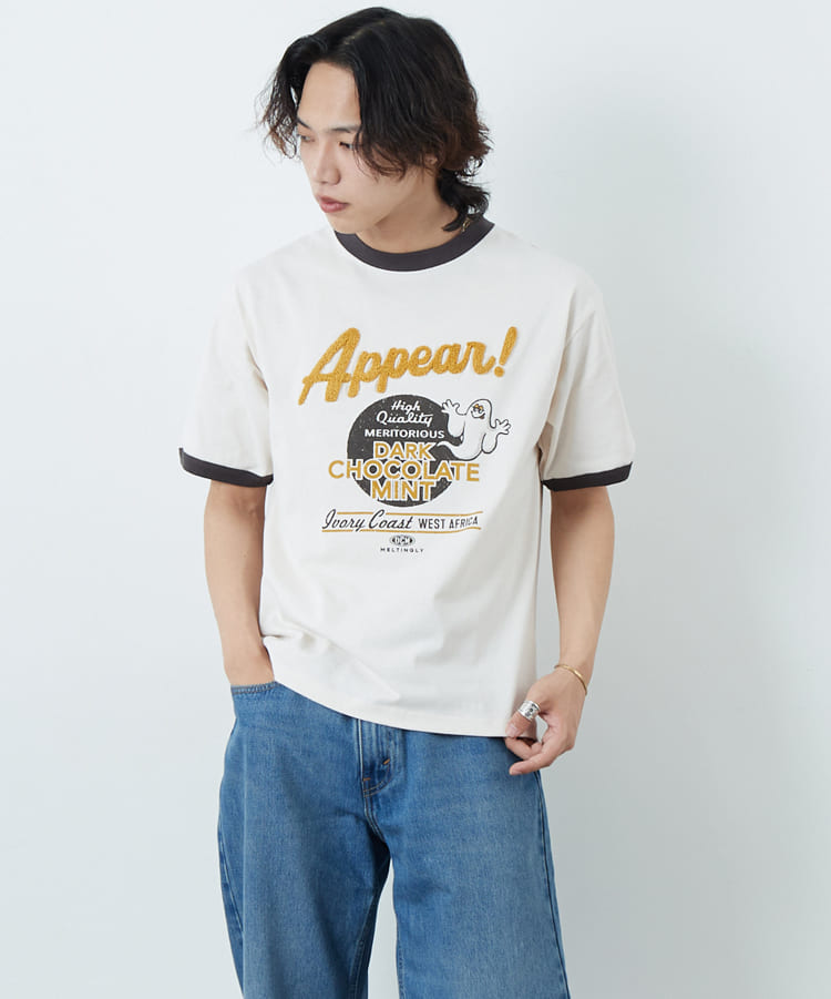 33Degrees [サーティスリーディグリーズ] 刺繍リンガーTシャツ [TDR-252-020]