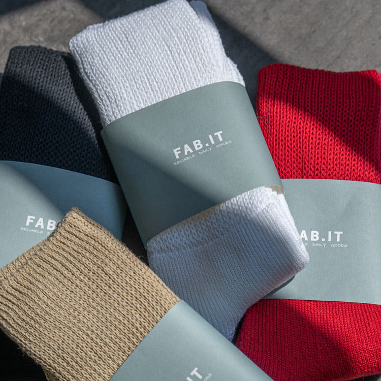 毎日がちょっと豊かになる靴下 FAB.IT(ファブイット) こだわりが詰まった上質ソックス特集のイメージバナーです。