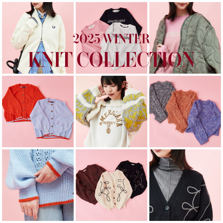 周りと差がつく！大人女子のための旬顔ニットコレクション2025の特集バナーです。