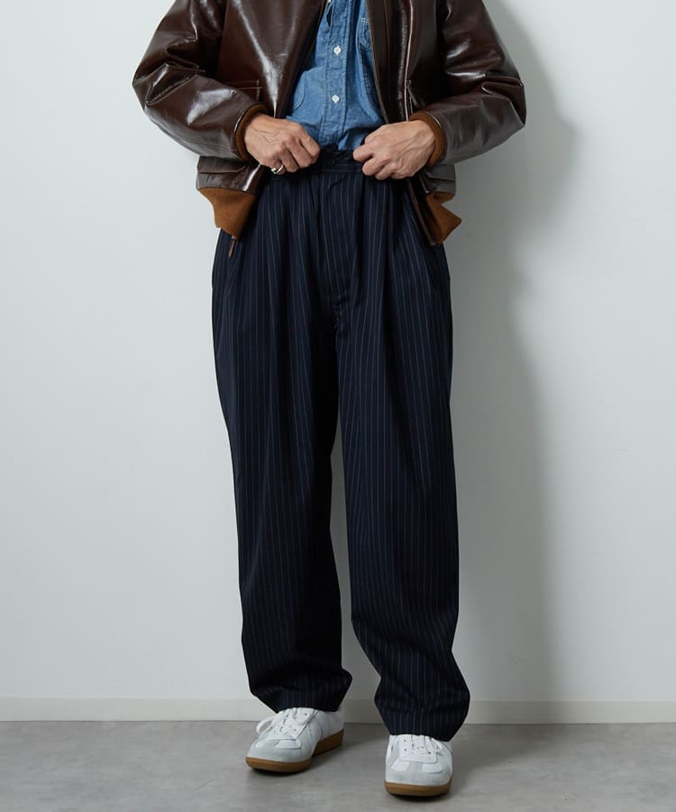 STILL BY HAND [スティルバイハンド] 別注 ウールツータックパンツ [2503JF-EX08-JF]