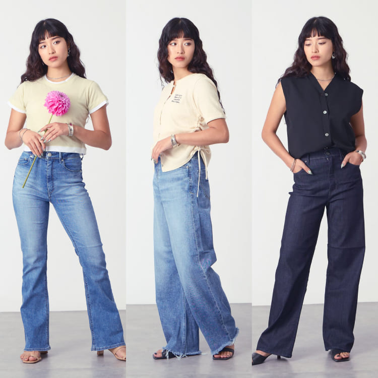 YANUK(ヤヌーク)で選ぶレディースジーンズの人気シルエット5型のバナーです。