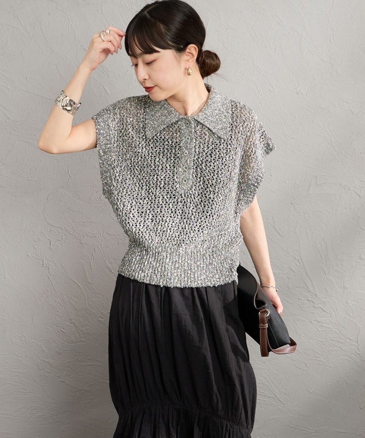 Maison de L'allure [メゾン ドゥ ラリュール] メッシュポロニット [M26311001]