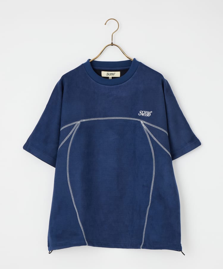 SCHWA CORP × JEANS FACTORY [シュワコープ × ジーンズファクトリー] フェイクスエードステッチTシャツ [SHA-262-044]