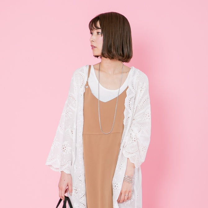 刺繍ガウン,キャミワンピース,アリュメール,Relax Resort,レディワーク,JEANS FACTORY,ジーンズファクトリー,通販,セレクトショップ,スタイリング,2018春夏