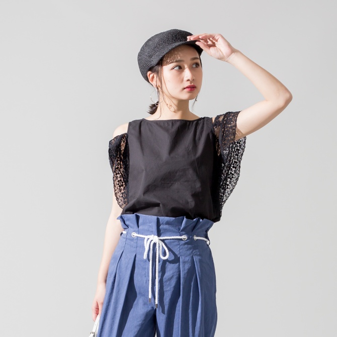 ショルダーブラウス,肌見せ,サンダル,2018春夏,アーバンリゾート,JEANS FACTORY,ジーンズファクトリー,通販,セレクトショップ,スタイリング