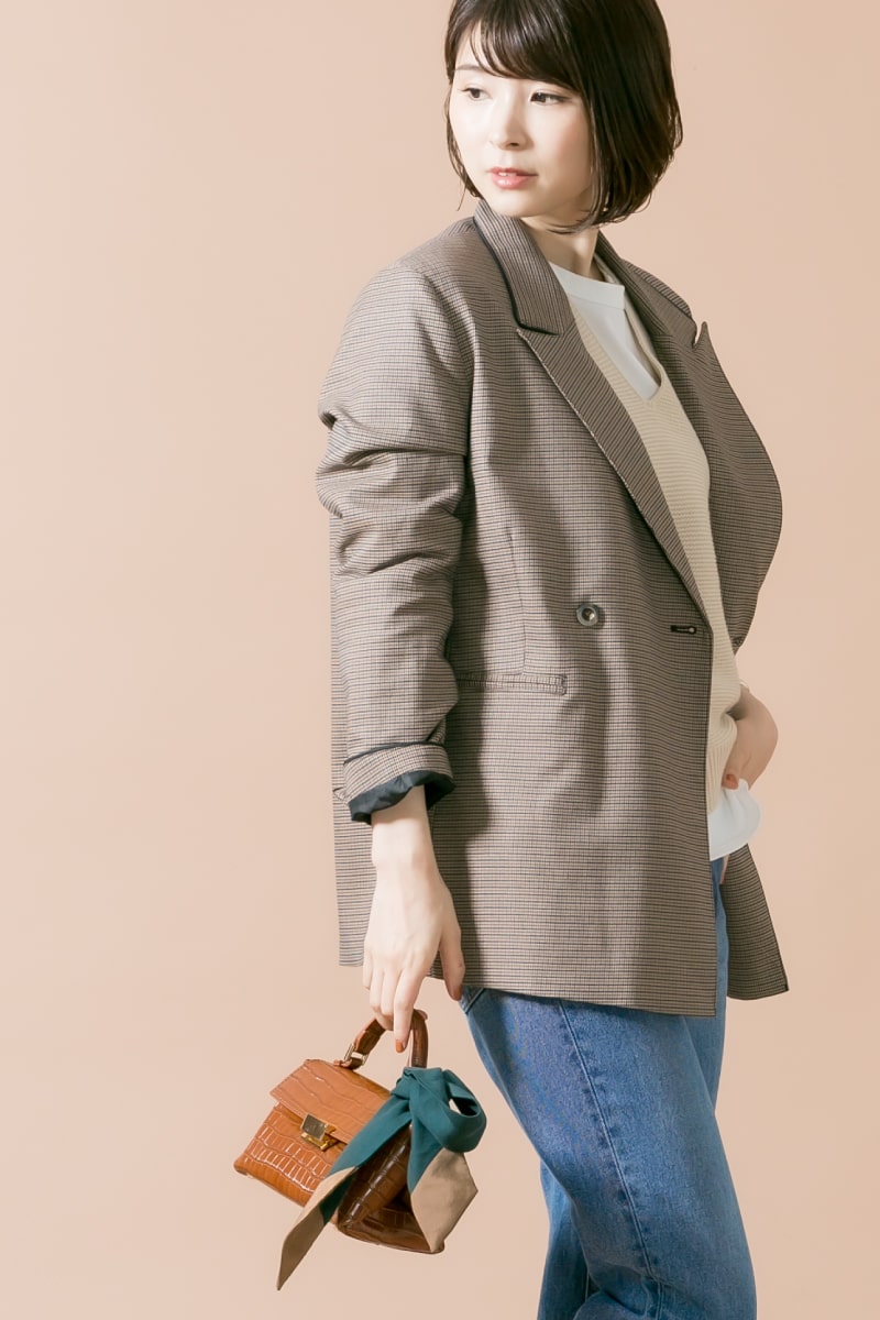 19FW レトロリッチのチェックのテーラードジャケットです。