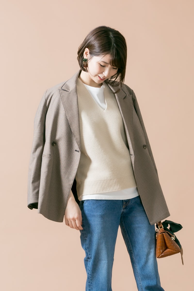 19FW レトロリッチのチェックのテーラードジャケットです。