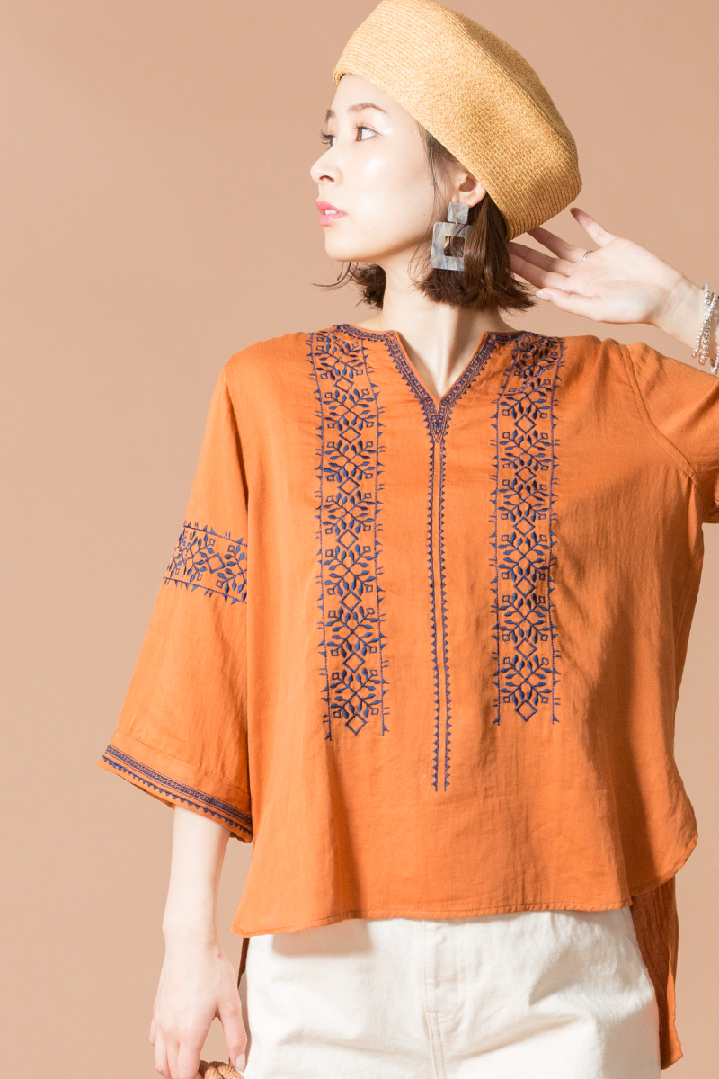 エスニック,刺繍,ブラウス,black by moussy,ブラックバイマウジー,puna