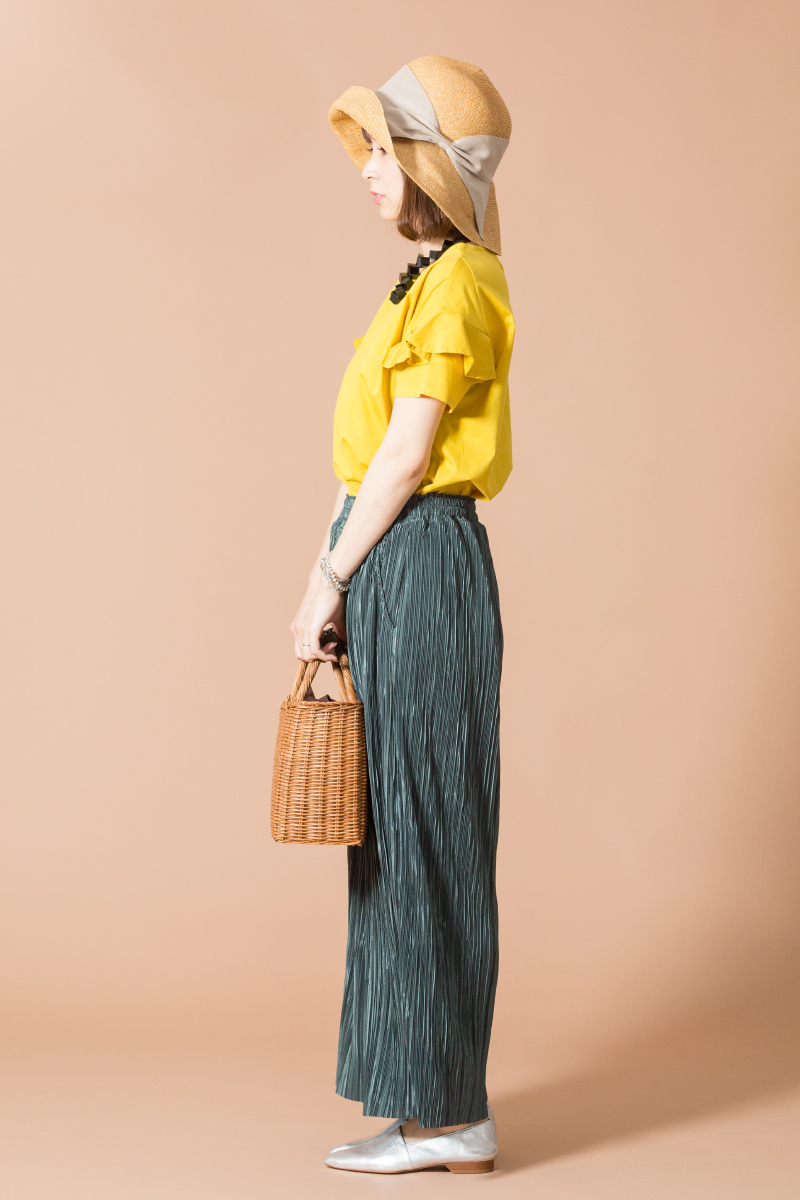プリーツパンツ,クラシカル,フリルカットソー,2018春夏,サマースタイル,JEANS FACTORY,ジーンズファクトリー,通販,セレクトショップ,スタイリング,2018春夏