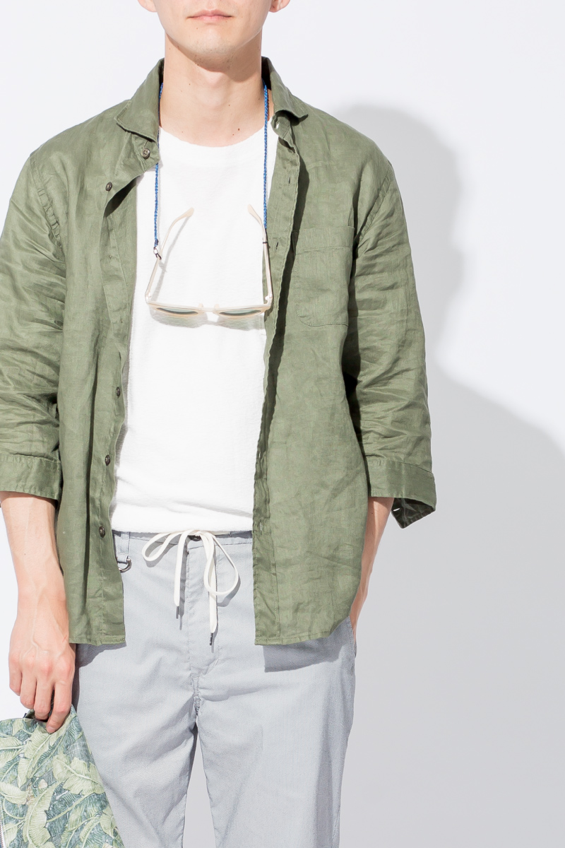 リネンシャツ,アンクルパンツ,リラックスリゾート,2018春夏,サマースタイル,JEANS FACTORY