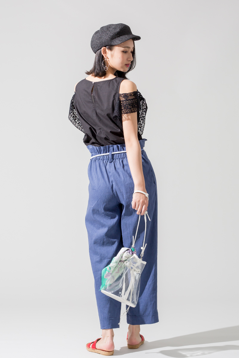 ショルダーブラウス,肌見せ,サンダル,2018春夏,アーバンリゾート,JEANS FACTORY,ジーンズファクトリー